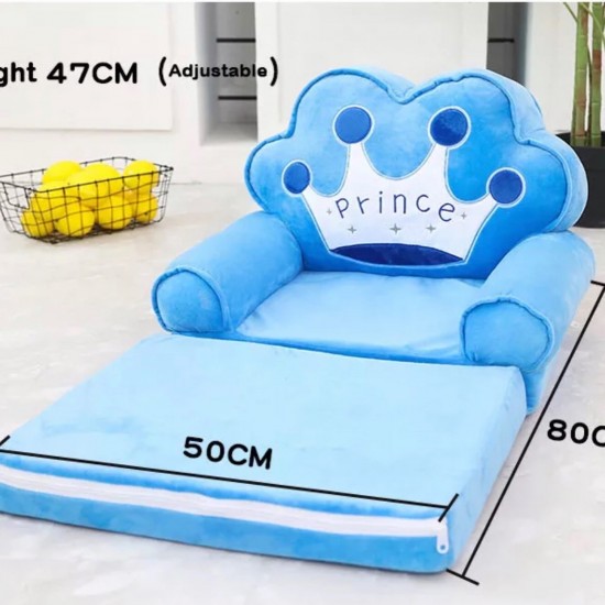 Plush 2-in-1 Foldable Kids Sofa, Prince