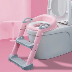 BUBBAS Potty Training Toilet Seat with Step Ladder, Pink BUBBAS Potty Training Toilet Seat with Step Ladder, Pink