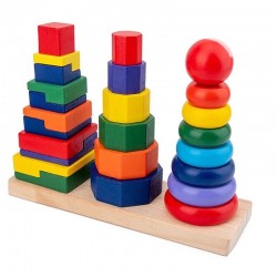 Geometric Stacker - Wooden Educational Toy Geometric Stacker - Wooden Educational Toy