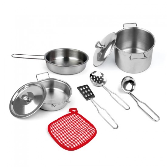 Stainless Steel Kitchen Pots Play Set