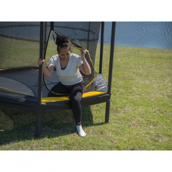 JumpKing 7.5' Trampoline, with Enclosure, Black/Yellow