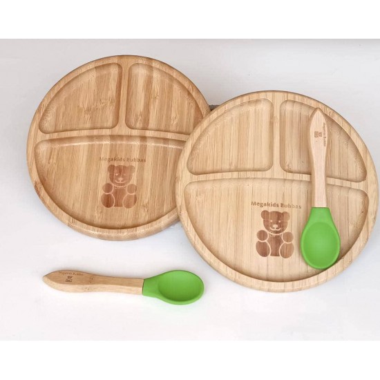BUBBAS Bamboo Sectioned Weaning Plate