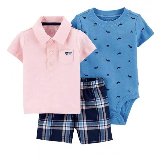 Carters 3 PC Polo Little Short Set