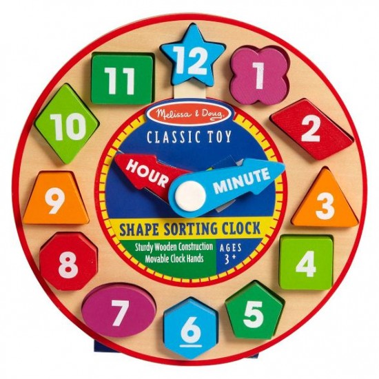 Melissa And Doug Shape Sorting Wooden Clock Melissa And Doug Shape Sorting Wooden Clock