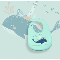 BUBBAS Waterproof Silicone Feeding Bib