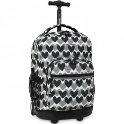J World 18inch Rolling Backpack- Love Dot