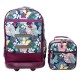 J World 18inch Duo Rolling Backpack And Lunch Kit, Secret Garden