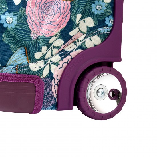 J World 18inch Duo Rolling Backpack And Lunch Kit, Secret Garden