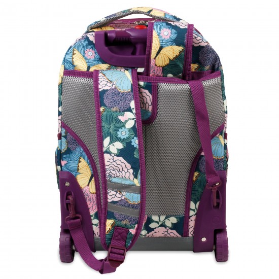 J World 18inch Duo Rolling Backpack And Lunch Kit, Secret Garden