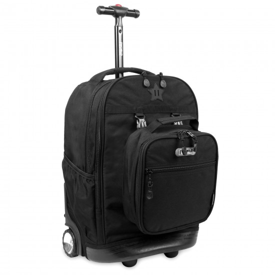 J World 18inch Duo Rolling Backpack And Lunch Kit, Black J World 18inch Duo Rolling Backpack And Lunch Kit, Black