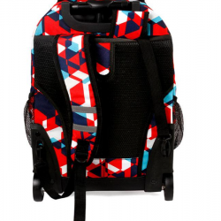 J World 18inch Rolling Backpack, Red Cubes
