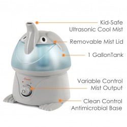 Crane Adorable Ultrasonic Cool Mist Humidifier for Kids, 24 Hour Run Time - Elephant Crane Adorable Ultrasonic Cool Mist Humidifier for Kids, 24 Hour Run Time - Elephant