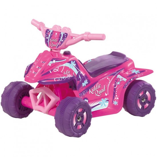 Kiddie Quad 6v Battery-Powered Ride-On, Red, Pink
