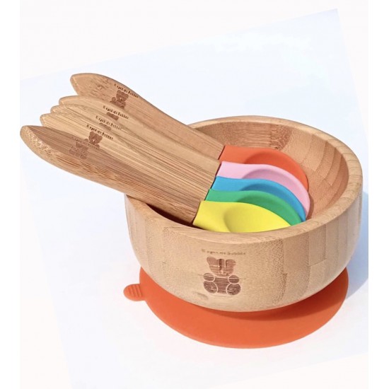 BUBBAS Bamboo Weaning Bowl & Spoon