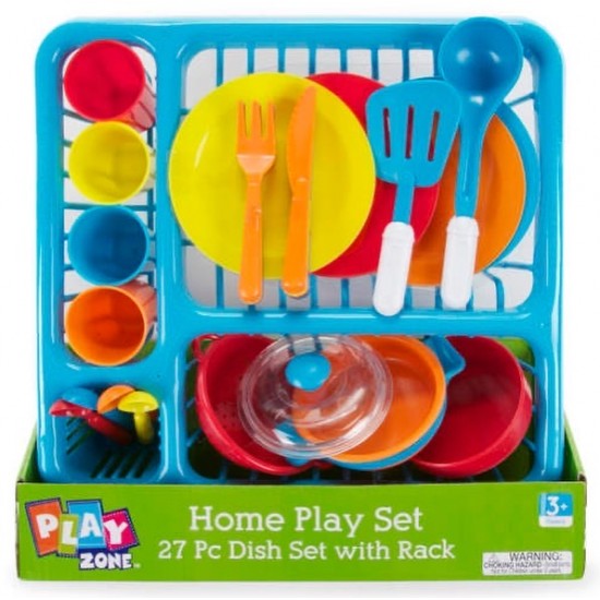 Play Zone Dish & Drying Rack 27-Piece Play Set
