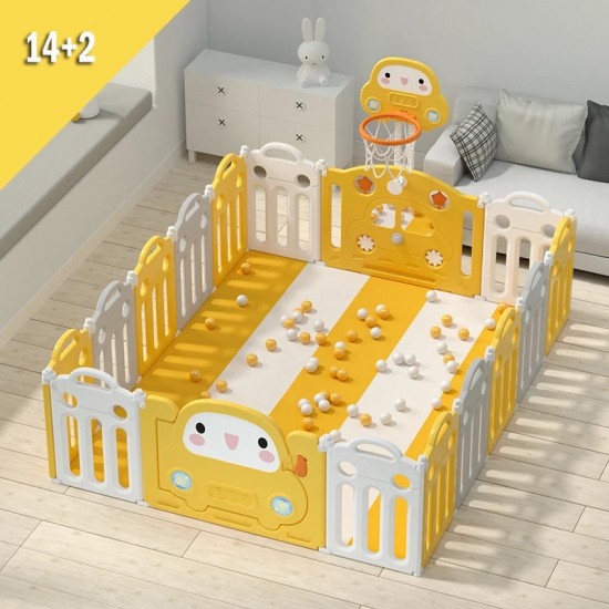 BUBBAS 16 Panel Playpen with Mat and Balls BUBBAS 16 Panel Playpen with Mat and Balls