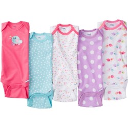Gerber Baby Girl Onesies Safari - 5 Pack
