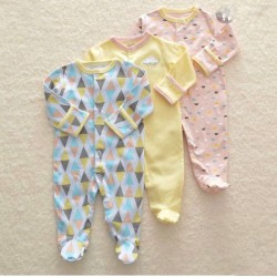 Mamas And Papas Impression Sleepsuit, 3 Pack Mamas And Papas Impression Sleepsuit, 3 Pack
