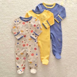 Mamas And Papas Impression Sleepsuit, 3 Pack Mamas And Papas Impression Sleepsuit, 3 Pack