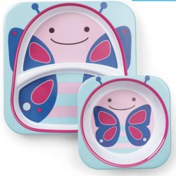 Skip Hop Zoo Plate and Bowl Set, Butterfly