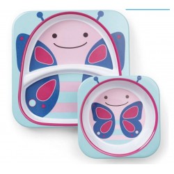 Skip Hop Zoo Plate and Bowl Set, Butterfly
