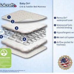 Kolcraft Baby Dri Crib and Toddler Mattress, Deluxe Firm 80 Coils, Waterproof Cover Kolcraft Baby Dri Crib and Toddler Mattress, Deluxe Firm 80 Coils, Waterproof Cover