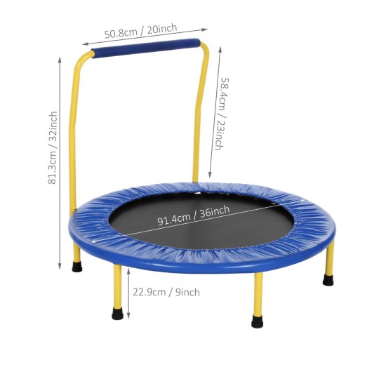 Gymenist 36Inch Trampoline, with Folding Handle Bar Gymenist 36Inch Trampoline, with Folding Handle Bar