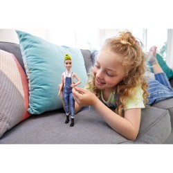 Barbie Fashionistas Doll, Petite Body Type with Denim Overalls