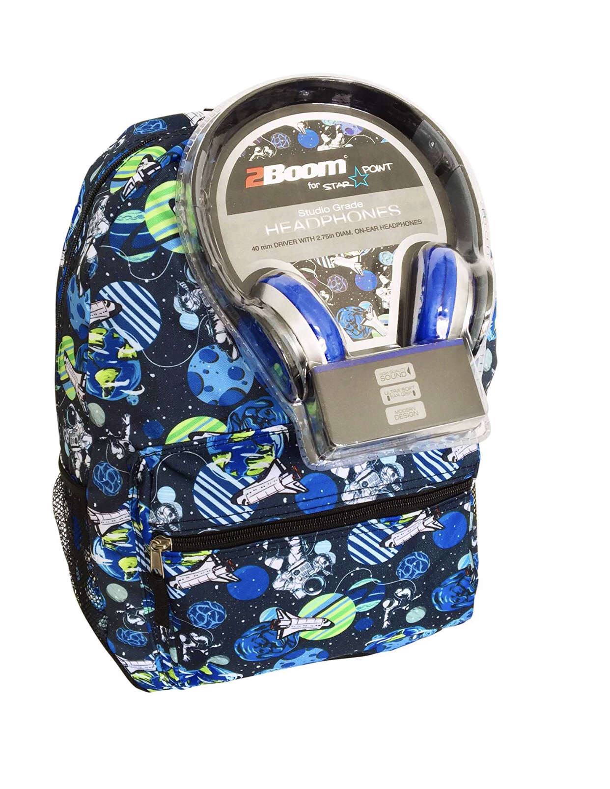 fab starpoint boys galaxy backpack with headphones