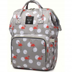 LeQueen Waterproof Impression Backpack Diaper Bag, Grey