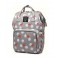 LeQueen Waterproof Impression Backpack Diaper Bag, Grey