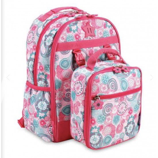 J World 16inch Duet Backpack & Lunch Bag- Blue Raspberry J World 16inch Duet Backpack & Lunch Bag- Blue Raspberry