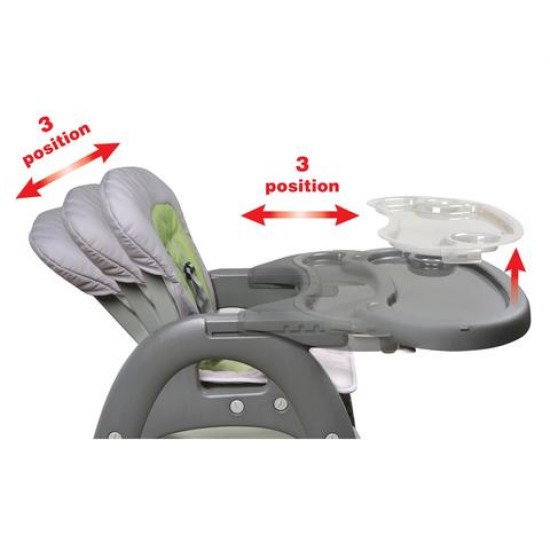 Badger Basket Envee II High Chair Playtable Conversion, Green/Gray