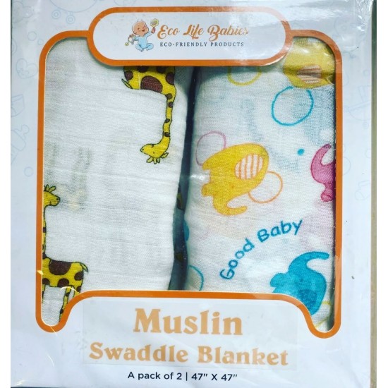 Eco Life Organic Muslin Swaddle, 2 Pack