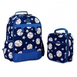J World 16inch Duet Backpack & Lunch Bag- Baseball