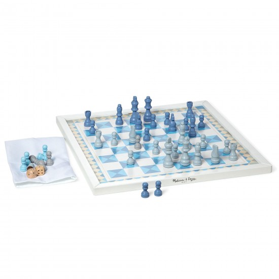 Melissa and Doug Wooden Chess and Pachisi