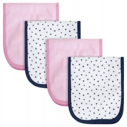 Gerber 4-Pack Girls Pink Triangle Flannel Burpcloths