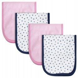 Gerber 4-Pack Girls Pink Triangle Flannel Burpcloths Gerber 4-Pack Girls Pink Triangle Flannel Burpcloths