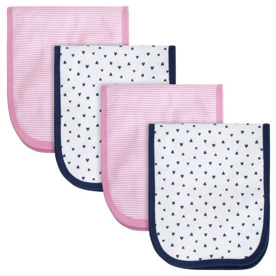 Gerber 4-Pack Girls Pink Triangle Flannel Burpcloths
