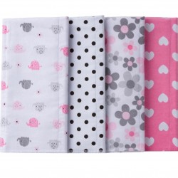 Gerber 4-Pack Girls Elephant Flannel Burpcloths Gerber 4-Pack Girls Elephant Flannel Burpcloths