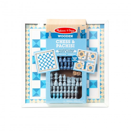 Melissa and Doug Wooden Chess and Pachisi