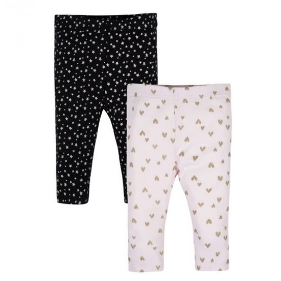 Gerber Organic 2-Pack Baby Girls Princess Slim Pants