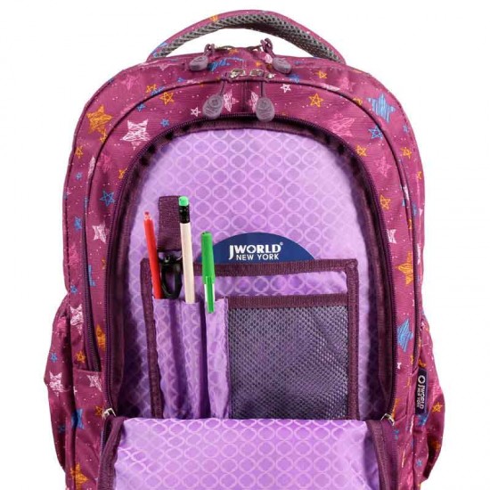 J world 18inch Setbeamer Rolling Backpack and Lunch Bag, Stars J world 18inch Setbeamer Rolling Backpack and Lunch Bag, Stars