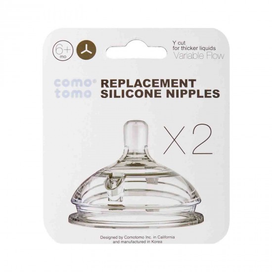 Comotomo Silicone Replacement Nipples, Y Cut Variable Flow