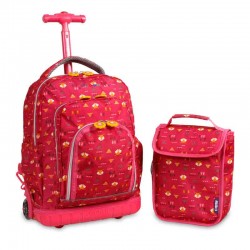 J World 16inch Lollipop Rolling Backpack with Lunch Bag- Fox J World 16inch Lollipop Rolling Backpack with Lunch Bag- Fox