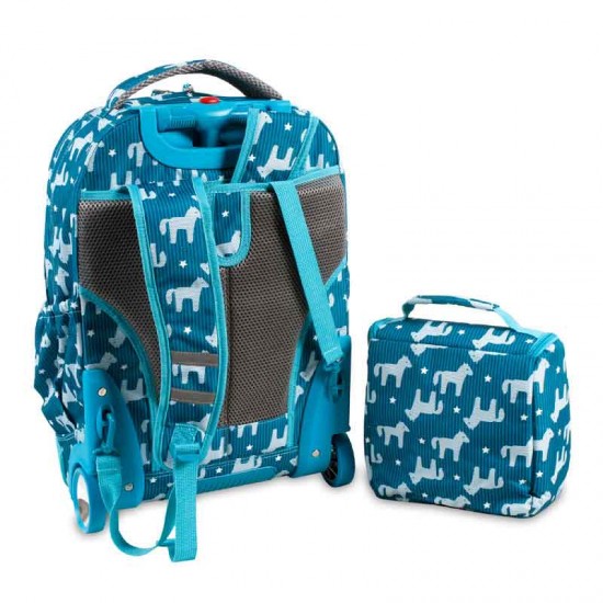 J world 18inch Setbeamer Rolling Backpack and Lunch Bag, Pony