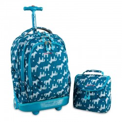 J world 18inch Setbeamer Rolling Backpack and Lunch Bag, Pony J world 18inch Setbeamer Rolling Backpack and Lunch Bag, Pony