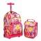 J World 16inch Lollipop Rolling Backpack with Lunch Bag- Poppy Pansy