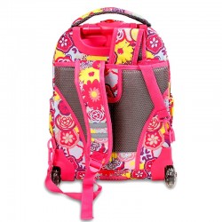 J World 16inch Lollipop Rolling Backpack with Lunch Bag- Poppy Pansy