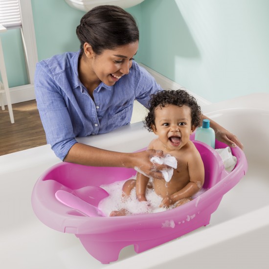 Summer Infant Comfy Clean Deluxe Newborn to Toddler Tub, Pink